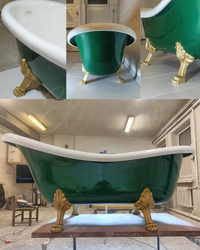 Wanna retro butelkowa zieleń Ludwik kompozyt 160 cm