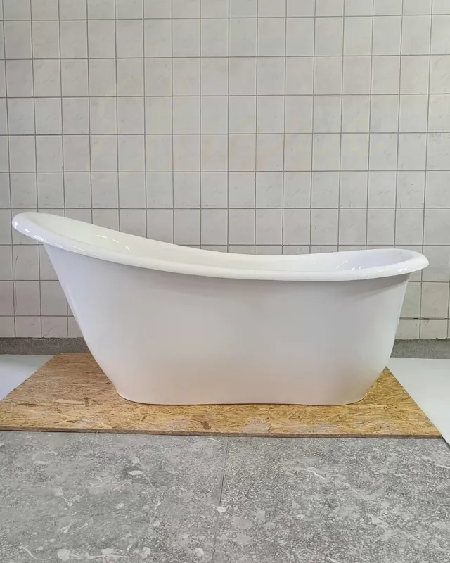 Wanna retro wolnostojąca 180 cm biała kompozyt