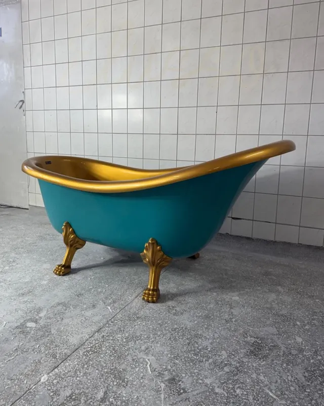 Wanna Wolnostojąca turkusowo złota 170 cm Ludwik Retro