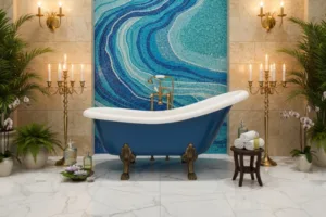 Niebieska Wanna Retro