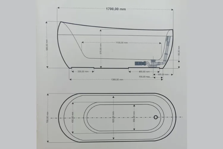 Wanna Wolnostojąca Melania 170 cm Wanna Wolnostojąca Melania 170 cm