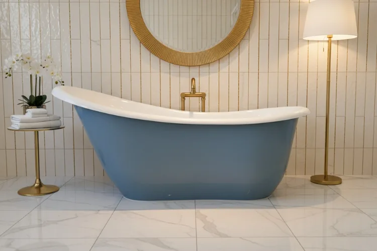 Wanna Wolnostojąca Retro Pastelowy Niebieski Jadwiga Wanna Wolnostojąca Retro Pastelowy Niebieski Jadwiga